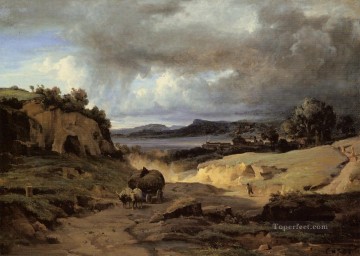 La Campaña Romana también conocida como La Cervara plein air Romanticismo Jean Baptiste Camille Corot Pinturas al óleo